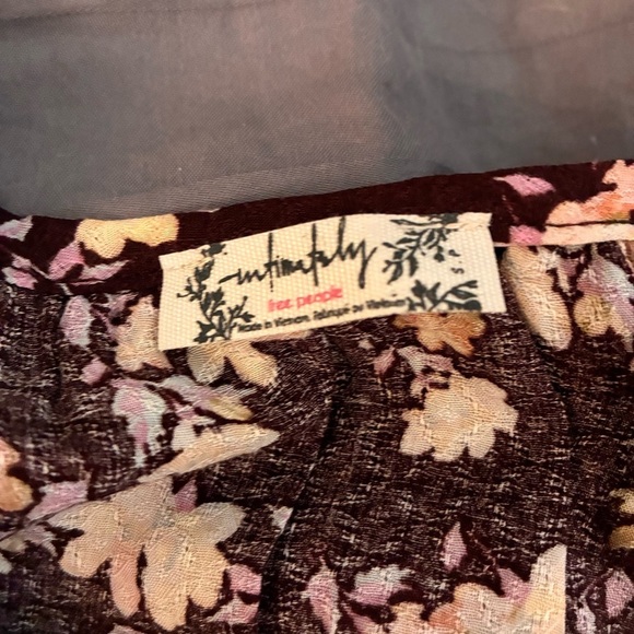 NWOT Intimately Free People Bodysuit Take It Away brown and pink Floral Size SP - Picture 4 of 8